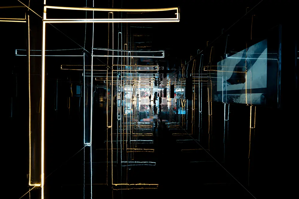 tunnel immersif Tunnel immersif construit avec une structure en aluminium et toile tendue